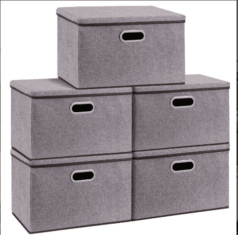 Cotton Linen Folding Storage Box (3-Piece)